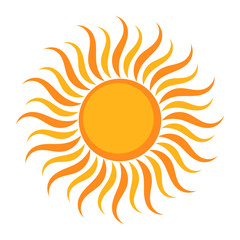 Sun symbol over white