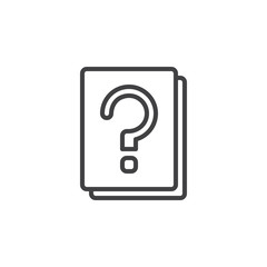 Question mark documents line icon, outline vector sign, linear style pictogram isolated on white. Symbol, logo illustration. Editable stroke. Pixel perfect