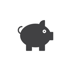 Pig, Piggy bank icon vector, filled flat sign, solid pictogram isolated on white. Symbol, logo illustration. Pixel perfect