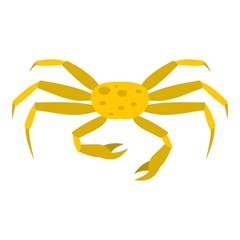 Yellow crab icon isolated