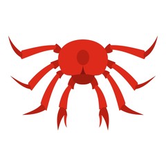 Red crab icon isolated