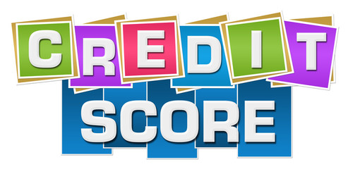Credit Score Colorful Squares Stripes 