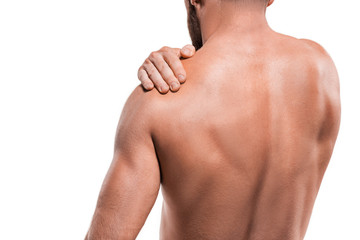 Man with pain in shoulder