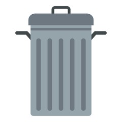 Steel bin icon isolated