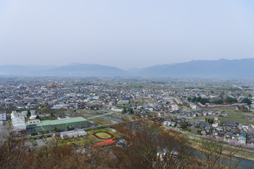 Fototapeta premium 長野 松本城山公園からの眺め