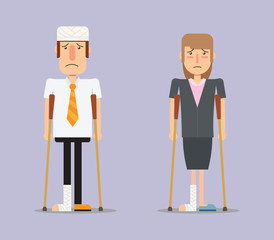  injured business man and woman