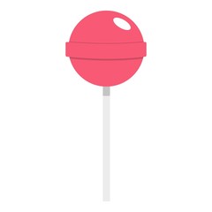 Pink lollipop icon isolated