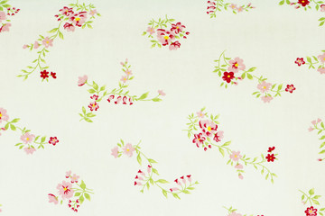 Vintage floral, flower on Fabric background.