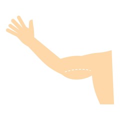 Plastic surgery of arm icon isolated