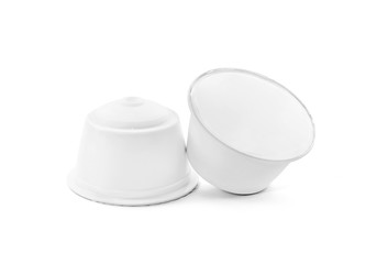 blank packaging coffee capsule isolated on white background