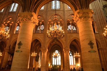 Voûtes gothiques de Notre-Dame-de-Paris, France