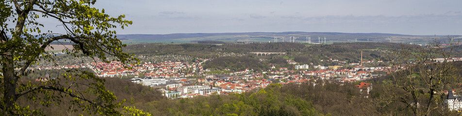 Fototapeta na wymiar historic city eisenach germany from above