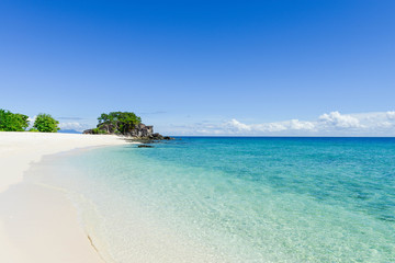 Beautiful White sand beach and blue sea at koh khai island in satun thailand