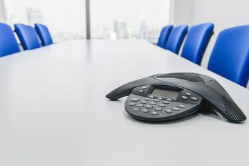 IP Conference device on the table in the meeting room
