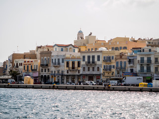 Fototapeta na wymiar Syros town in a sunny day
