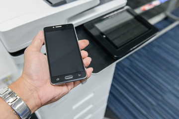 Using smart phone with printer to print the document