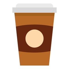 Brown paper coffee cup icon isolated