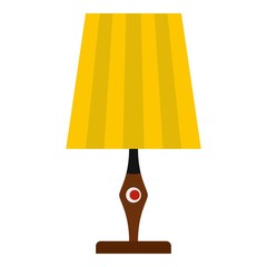 Yellow table lamp icon isolated