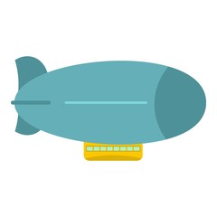 Blue retro dirigible icon isolated