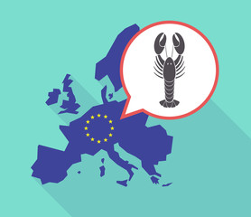 Long shadow EU map with a lobster seafood