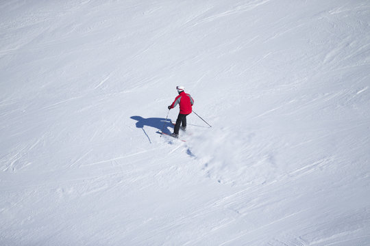 Unknown skier in Sierra Nevada, Granada.