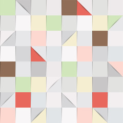 Paper squares in grey and pastel tones