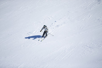 Unknown skier in Sierra Nevada, Granada.