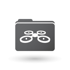 Isolated folder signal with  a quadcopter drone