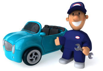 Obraz premium Fun mechanic - 3D Illustration