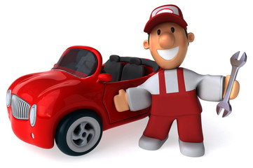 Obraz premium Fun mechanic - 3D Illustration