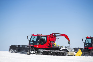 Parked Snowcats.