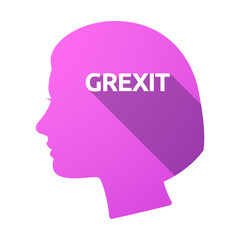 Isolated female head with  the text GREXIT