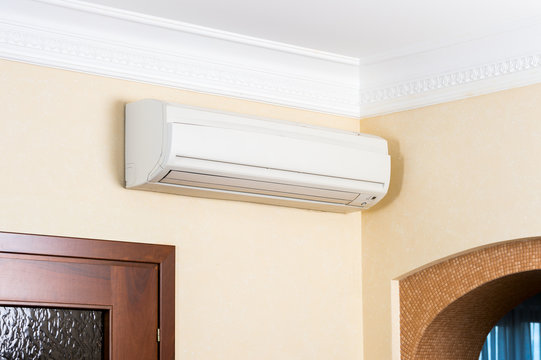 Air conditioner on the wall of the room