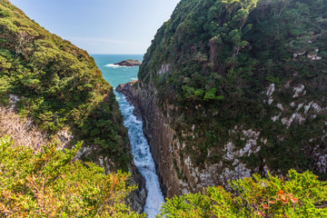 Beautiful coastline of Hyuga cape in Miyazaki, Kyushu.