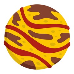 Striped planet icon isolated