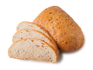 Bread with cereals seeds. isolated