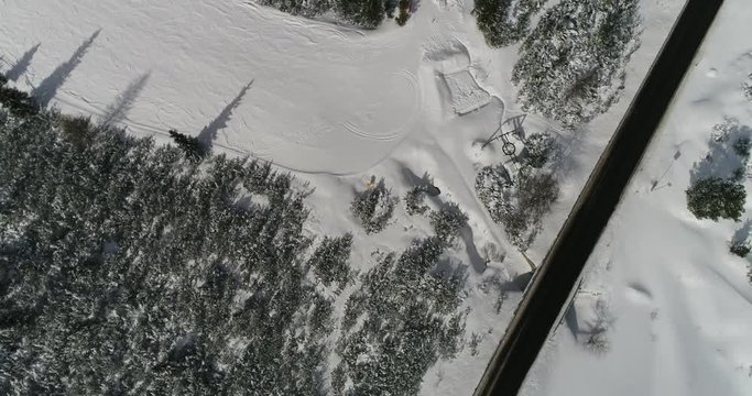 Aerial winter Dolomiti