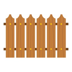 Wooden fence icon isolated
