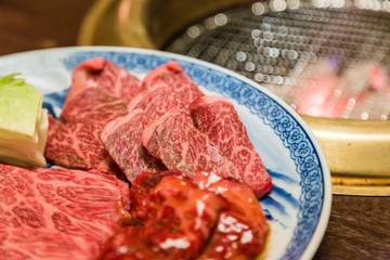 Japanese style raw beef for BBQ grill