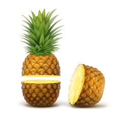 Sliced pineapple fruit
