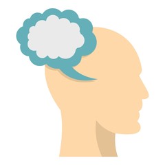 Profile of the head with cloud inside icon