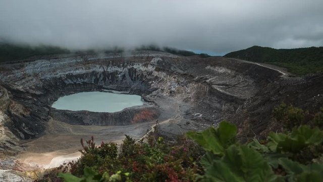 Main active crater of the volcano of Poas. Costa Rica of Poas. Costa Rica