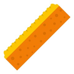 Orange sponge for cleaning icon isolated