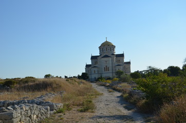Fototapeta na wymiar Chersonesus ruins, archaeological park, Sevastopol, Crimea