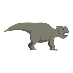 Grey ceratopsians dinosaur icon isolated