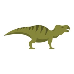 Striped hadrosaurid dinosaur icon isolated