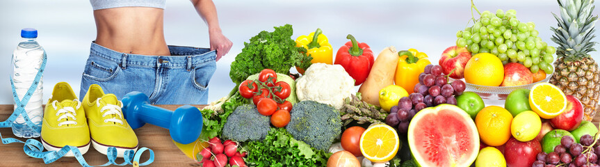 Vegetables and fruits background