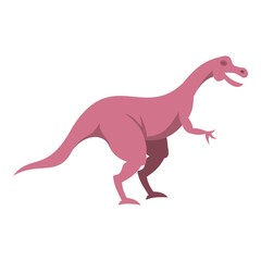 Pink hypsilophodon dinosaur icon isolated