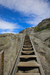 Fototapeta na wymiar Pootpath stairs in mountains