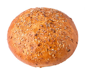 Bread with cereals seeds. isolated